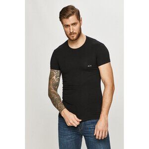 NWT AX Armani Exchange Stretch Cotton Fitted Crewneck Undershirt Sz S Black